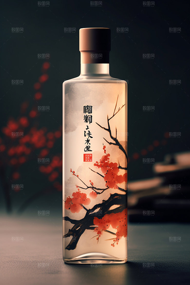 白酒酒瓶立体包装设计模型