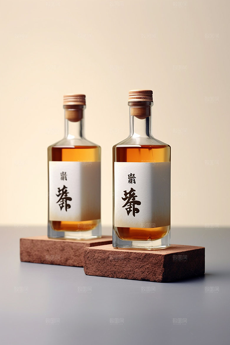 白酒酒瓶立体传统模型