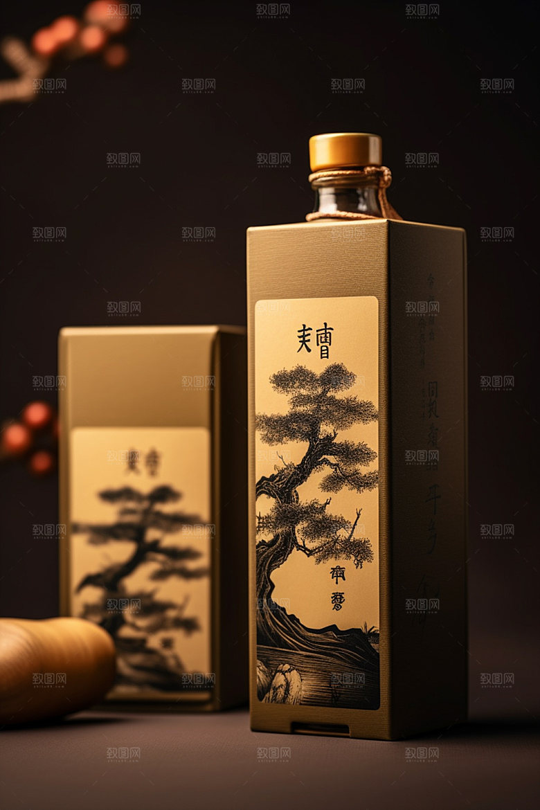 白酒酒瓶酒类包装设计模型