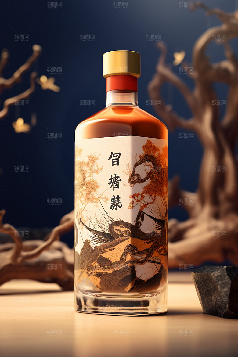 白酒酒瓶酒类包装设计模型
