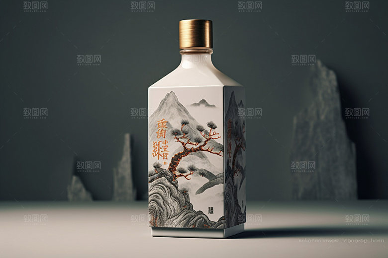 白酒酒瓶立体3D模型