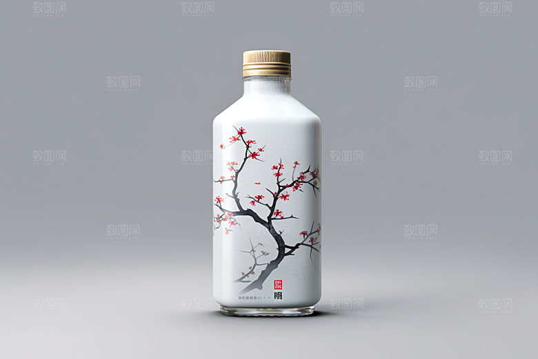 白酒酒瓶中国风包装设计模型