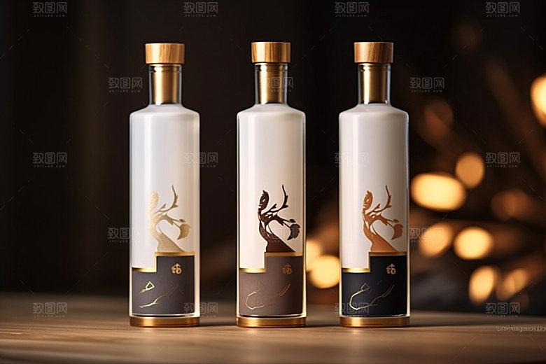 白酒酒瓶中式包装设计模型