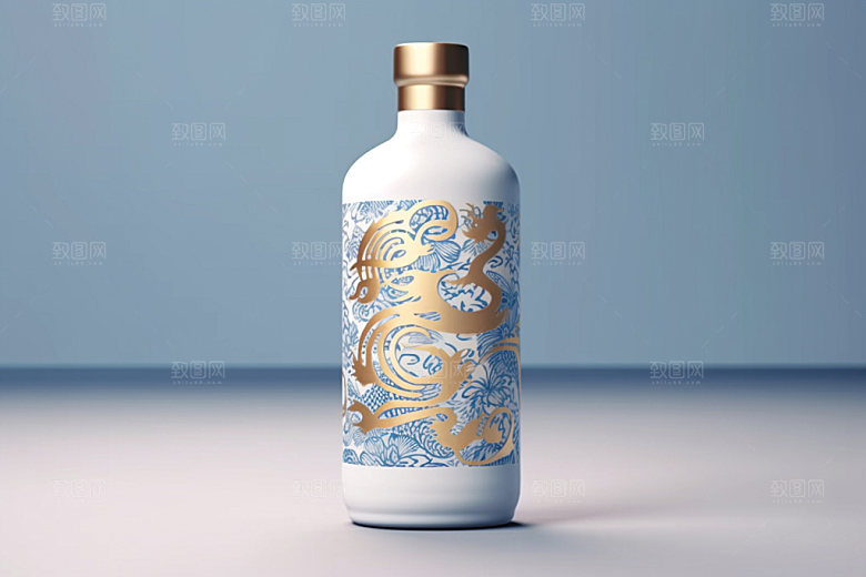 白酒酒瓶酒类传统模型