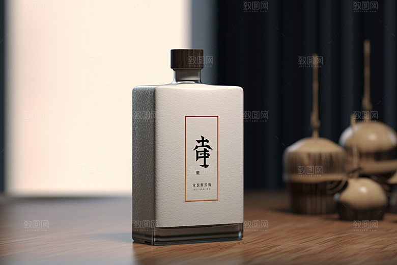 白酒酒瓶酒类传统模型