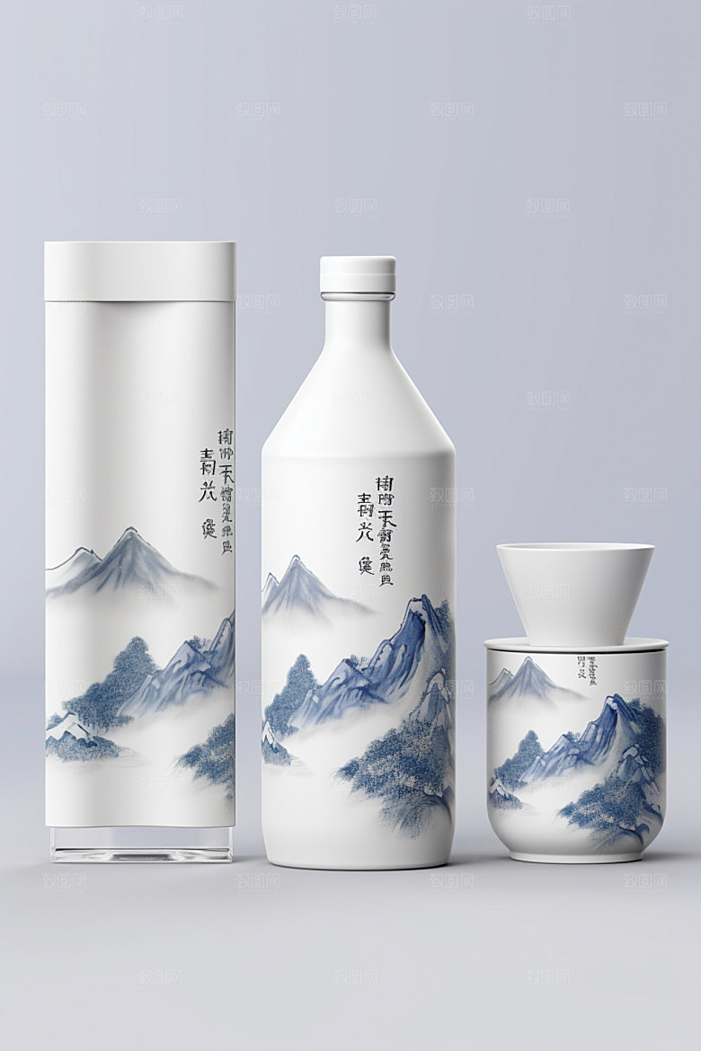白酒酒瓶3D传统模型