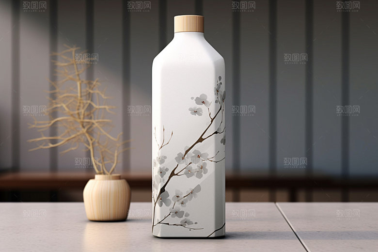 白酒酒瓶立体传统模型