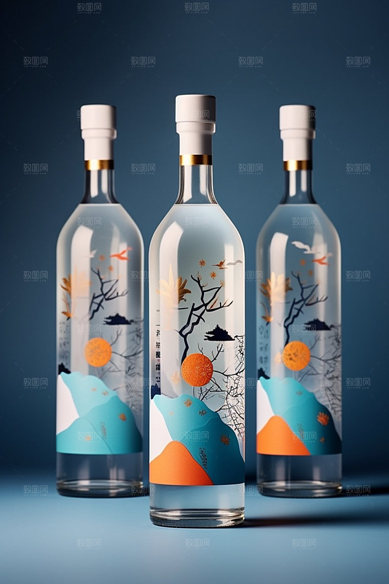 白酒酒瓶立体3D模型
