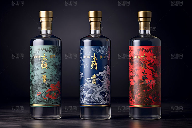 白酒酒瓶中国风酒类模型