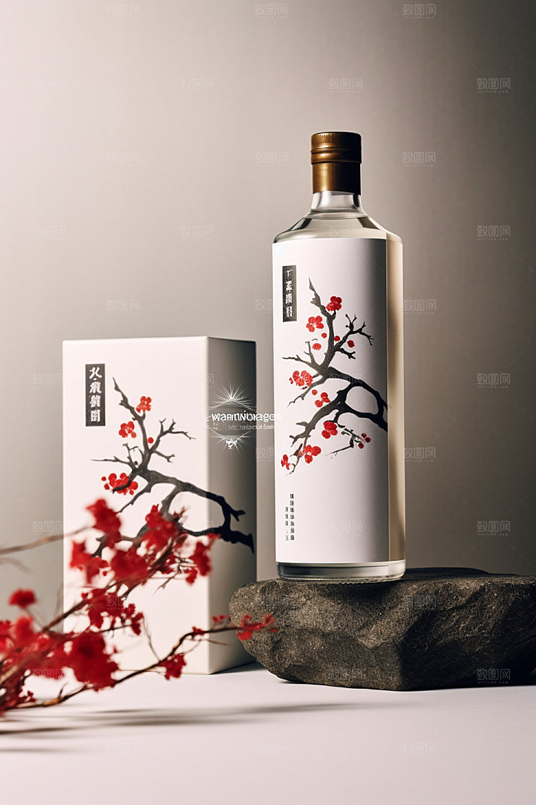 白酒酒瓶传统3D模型