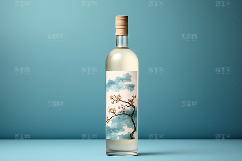 白酒酒瓶传统中国风模型