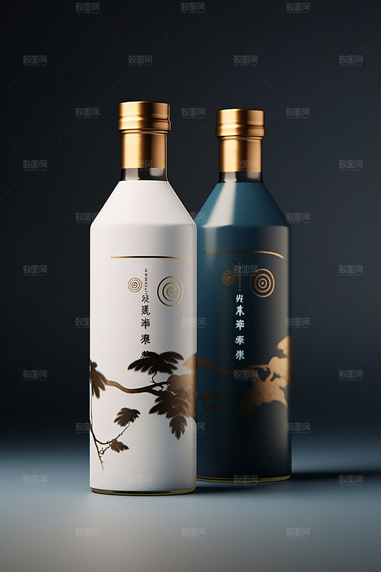 白酒酒瓶传统中式模型