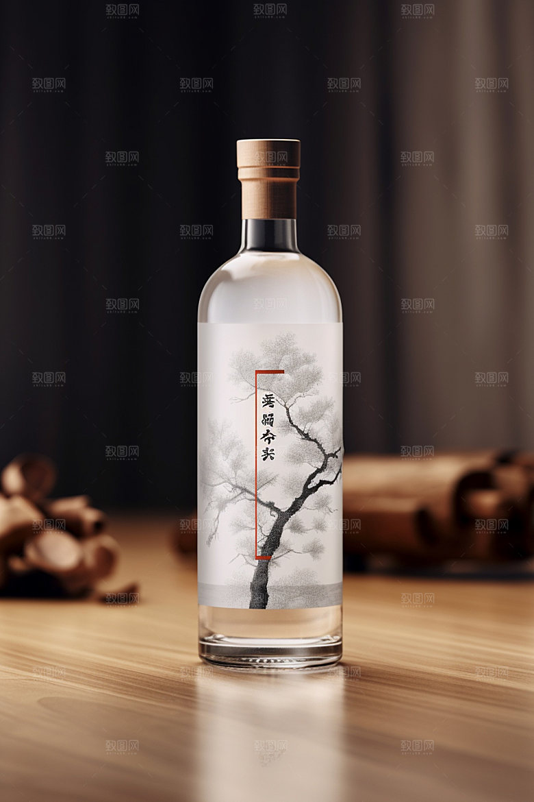 白酒酒瓶3D酒类模型