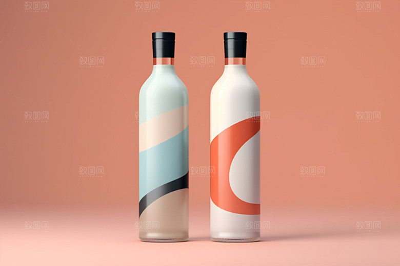 白酒酒瓶中国风传统模型