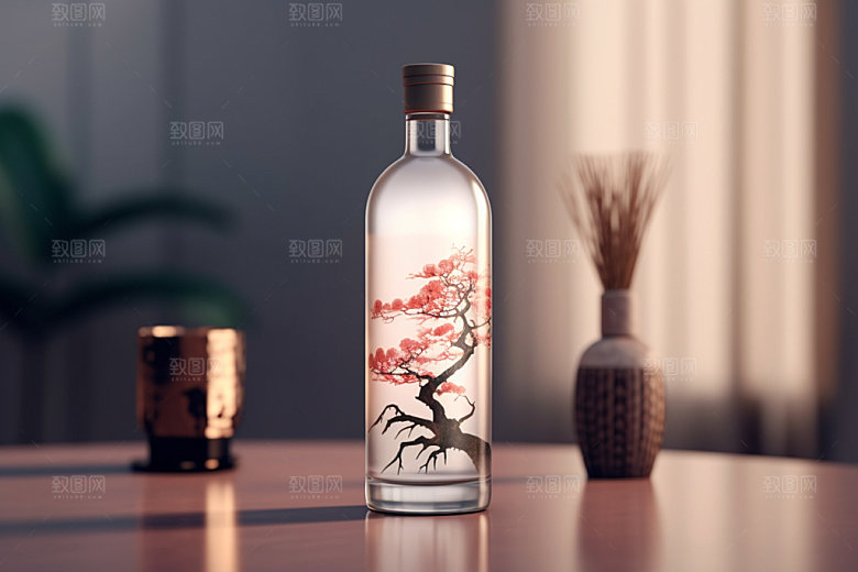 白酒酒瓶立体3D模型