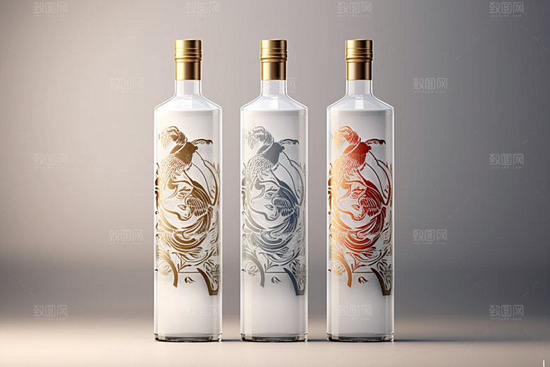 白酒酒瓶酒类包装设计模型