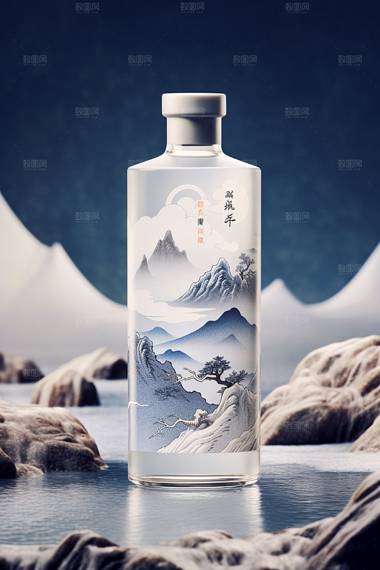 白酒酒瓶传统酒类模型