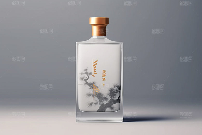 白酒酒瓶酒类传统模型