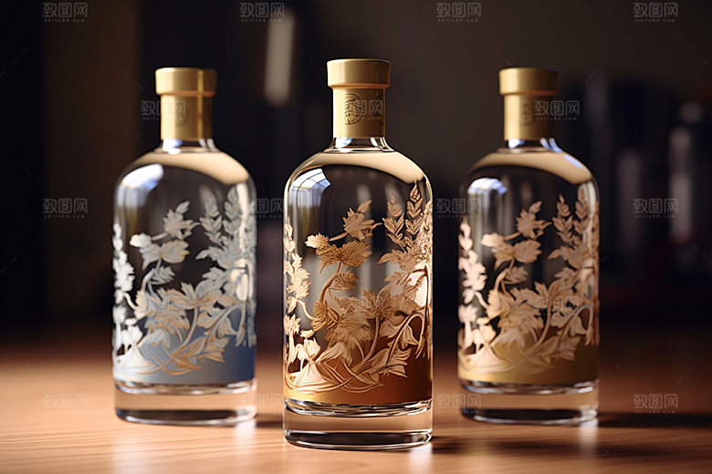 白酒酒瓶中式3D模型