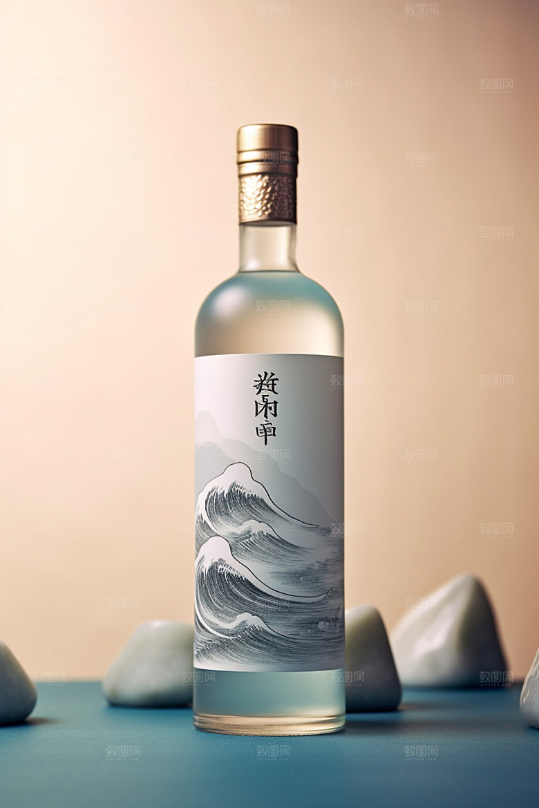 白酒酒瓶包装设计中国风模型