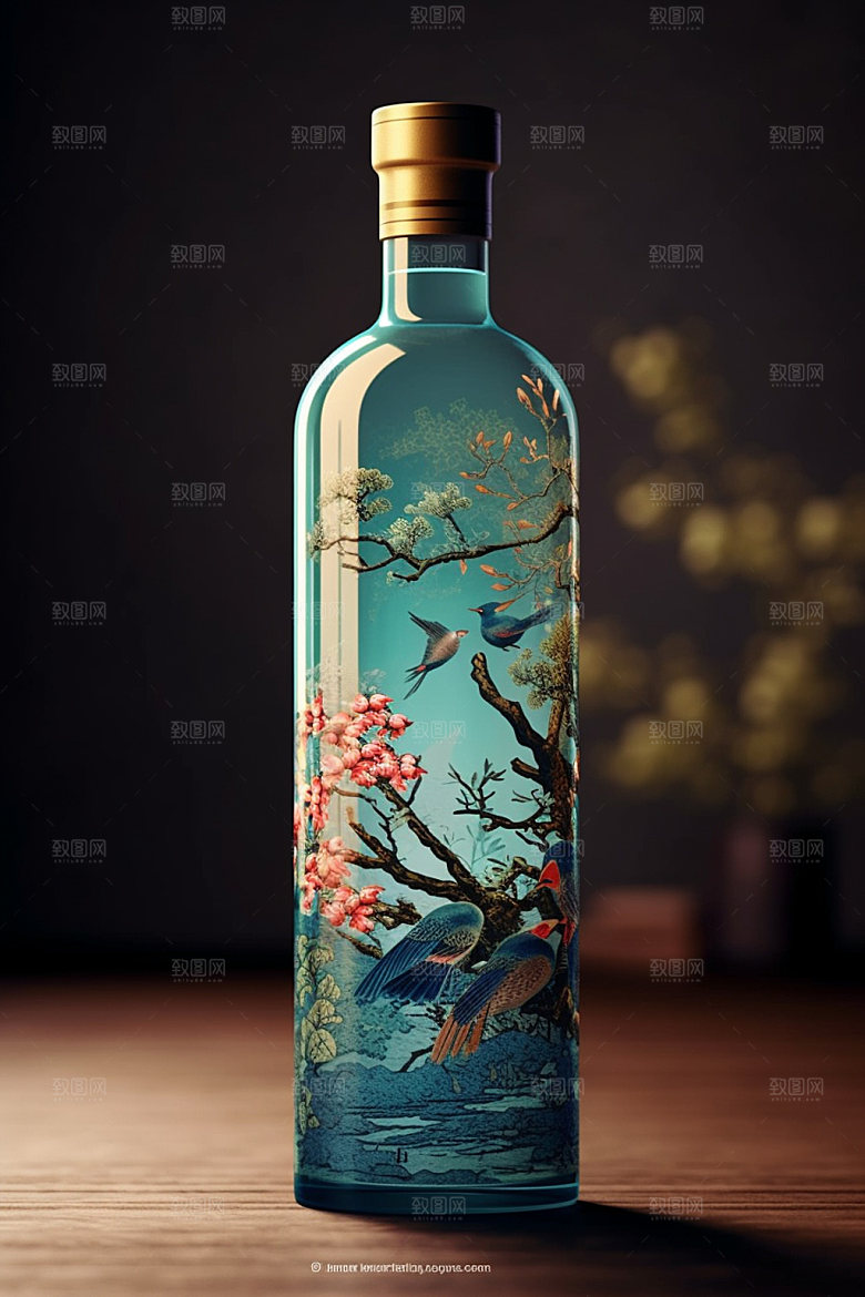 白酒酒瓶包装设计传统模型