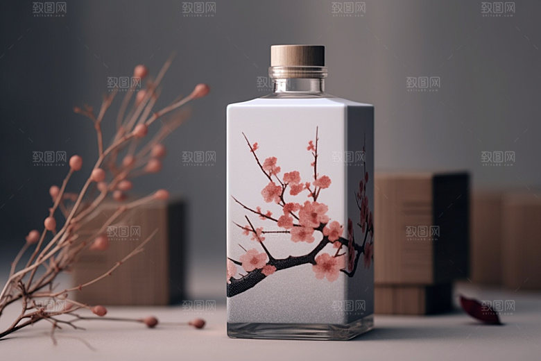 白酒酒瓶传统包装设计模型