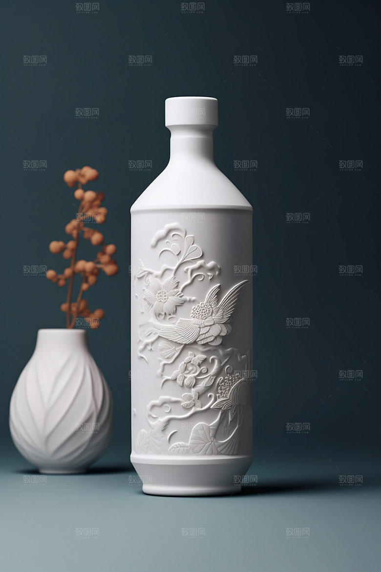 白酒酒瓶中国风3D模型