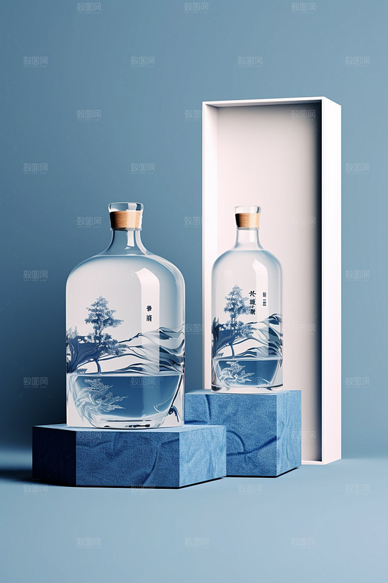 白酒酒瓶3D传统模型