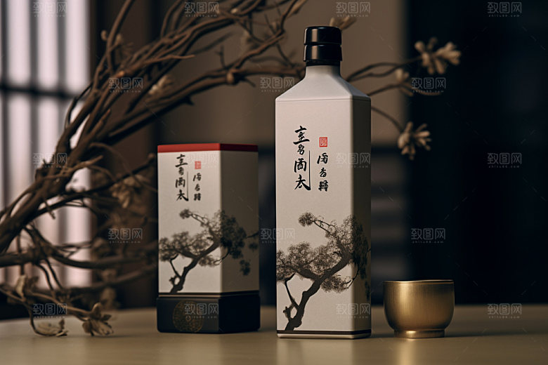 白酒酒瓶传统酒类模型