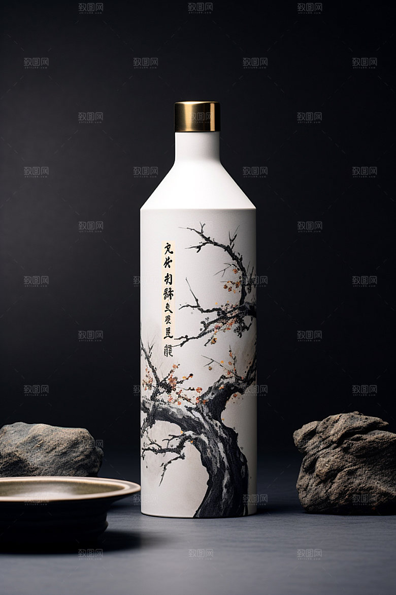白酒酒瓶立体包装设计模型