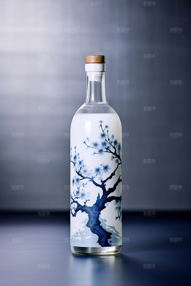 白酒酒瓶中国风3D模型