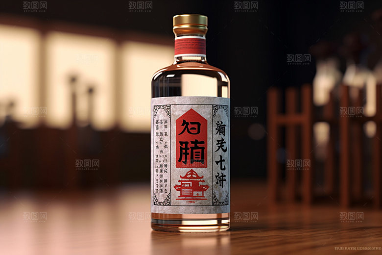 白酒酒瓶包装设计3D模型