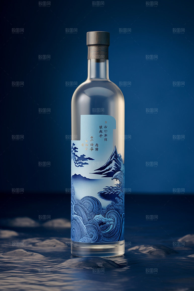 白酒酒瓶传统3D模型