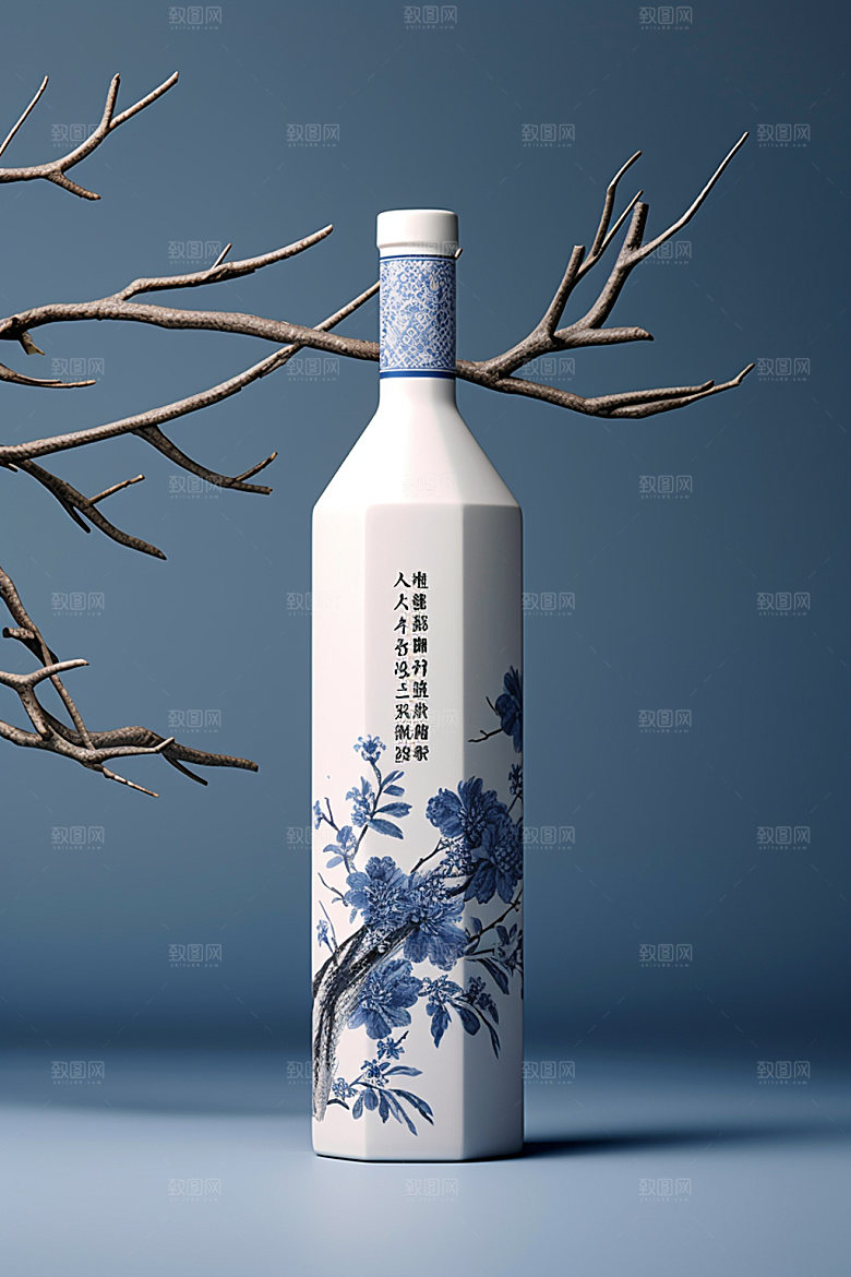 白酒酒瓶3D中式模型