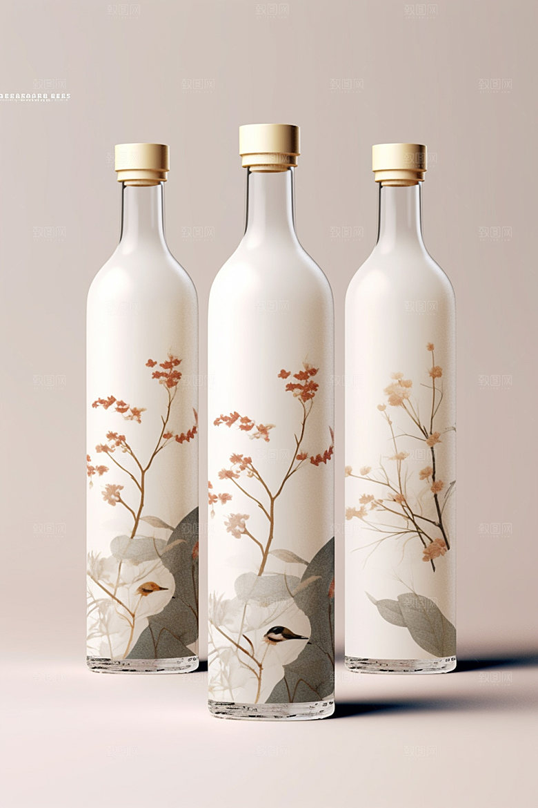 白酒酒瓶中国风传统模型