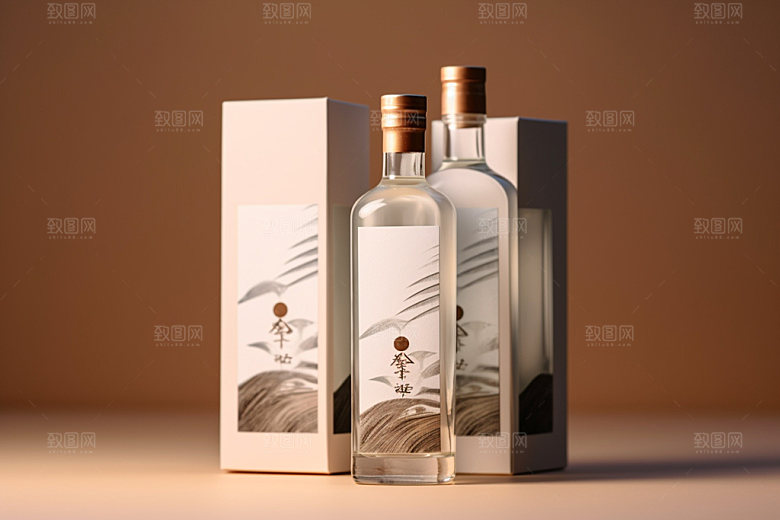 白酒酒瓶酒类传统模型