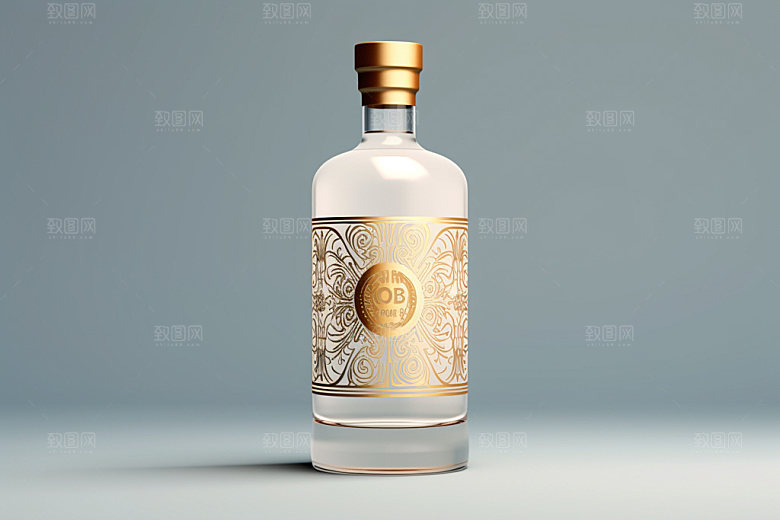 白酒酒瓶3D中国风模型