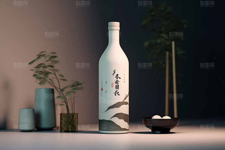 白酒酒瓶酒类包装设计模型