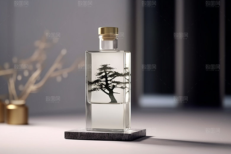 白酒酒瓶中国风3D模型