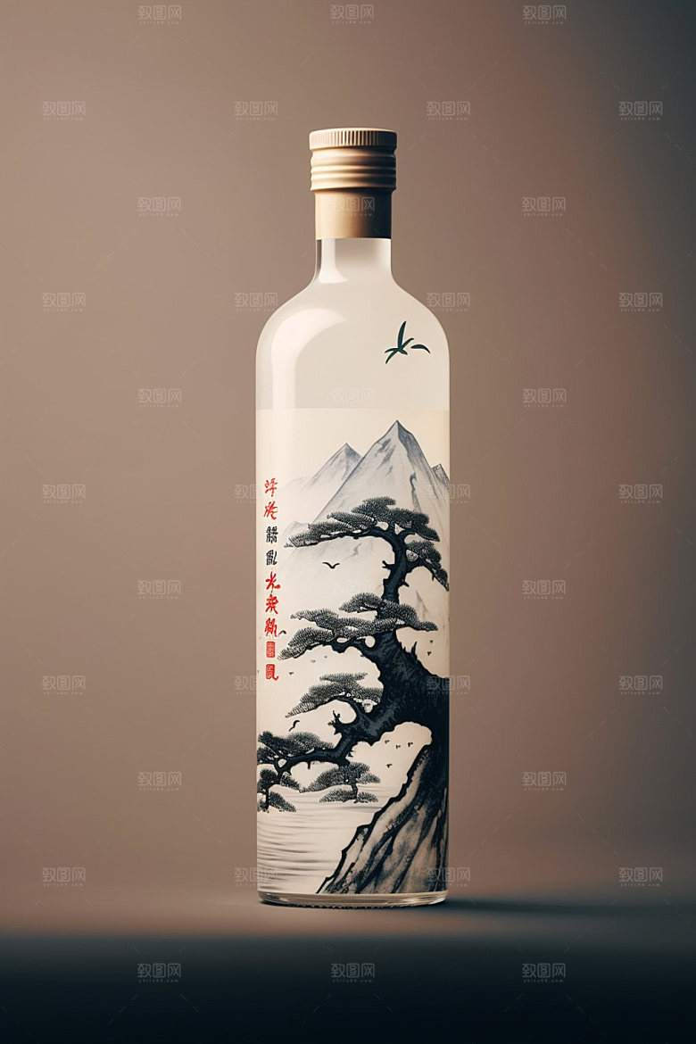 白酒酒瓶传统3D模型