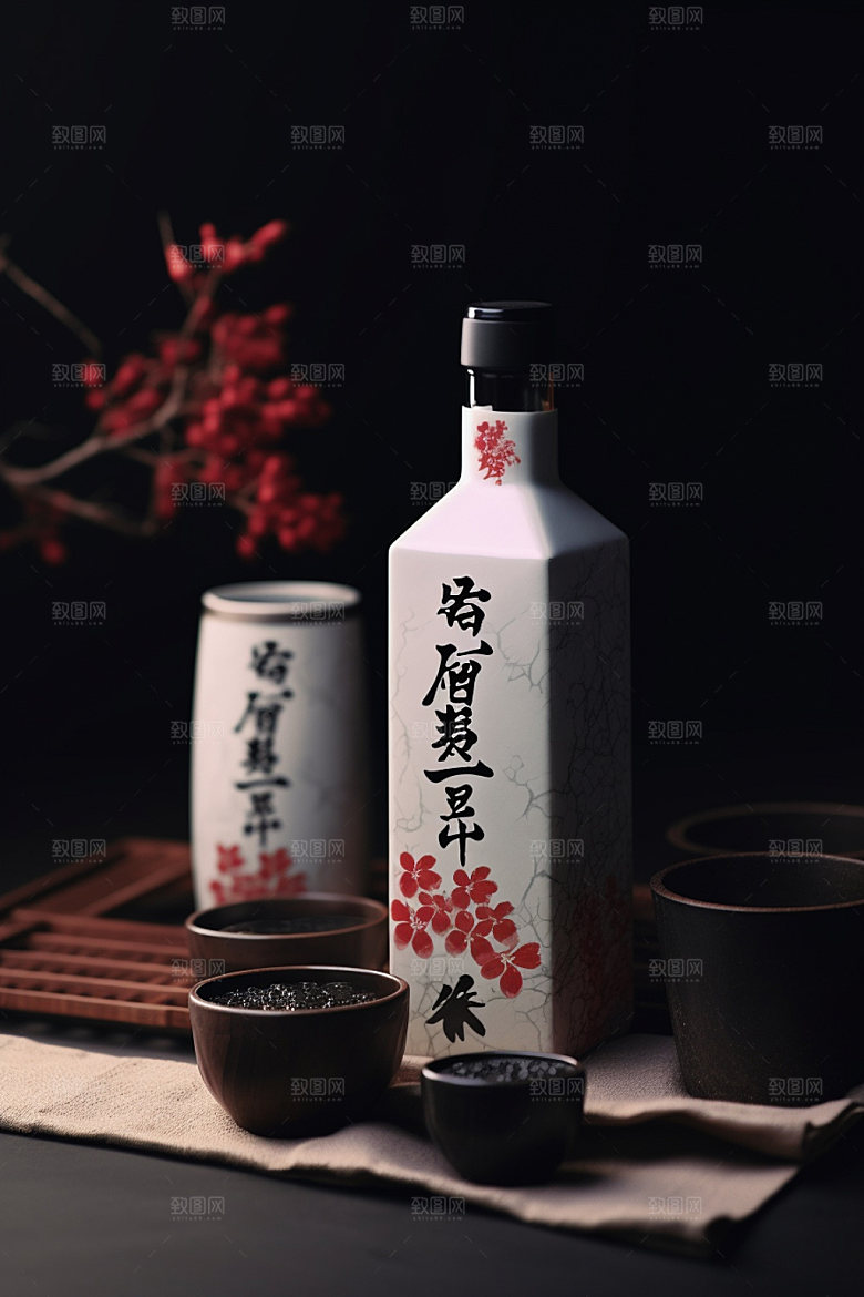 白酒酒瓶传统酒类模型