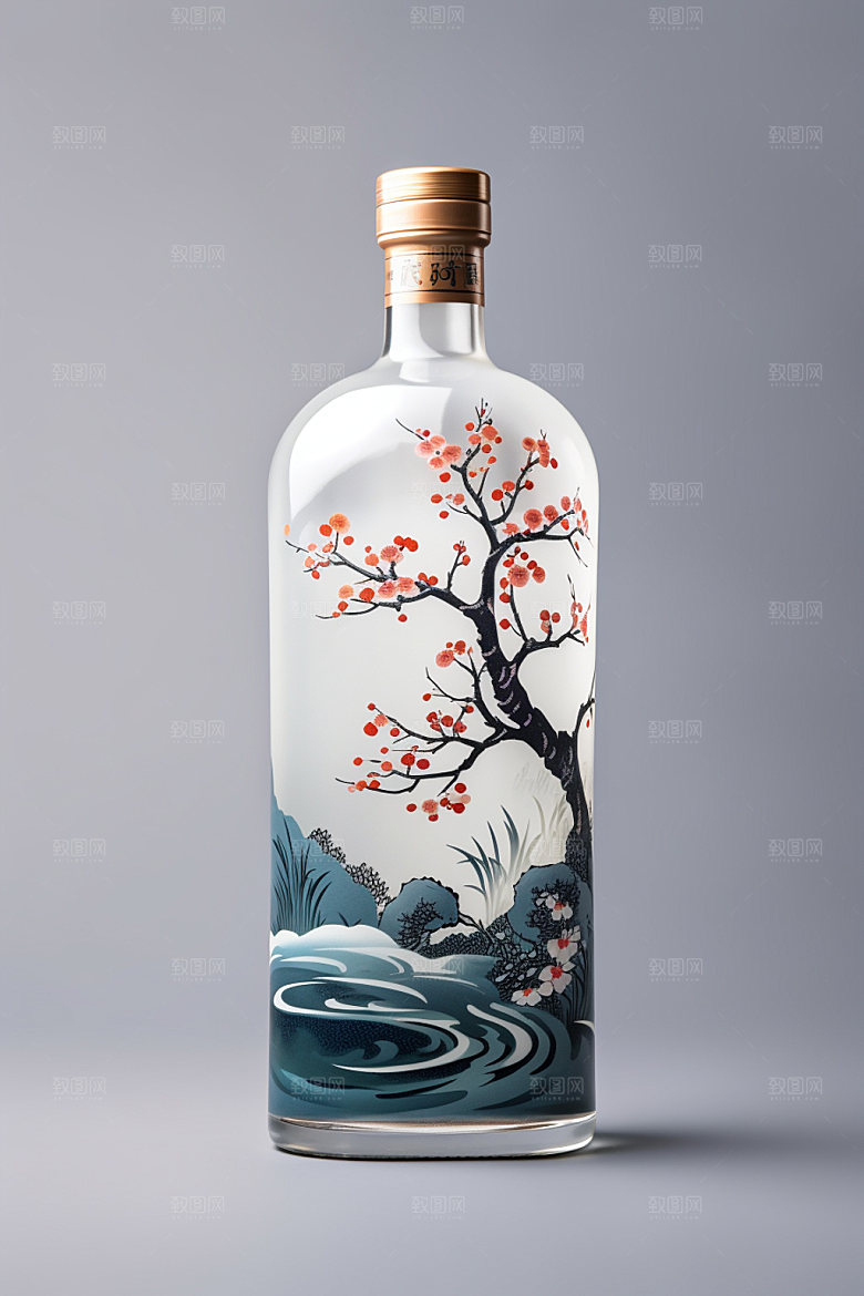 白酒酒瓶酒类包装设计模型