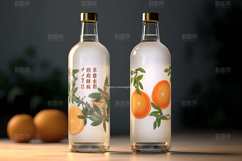 白酒酒瓶包装设计中式模型