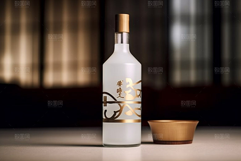 白酒酒瓶3D中国风模型