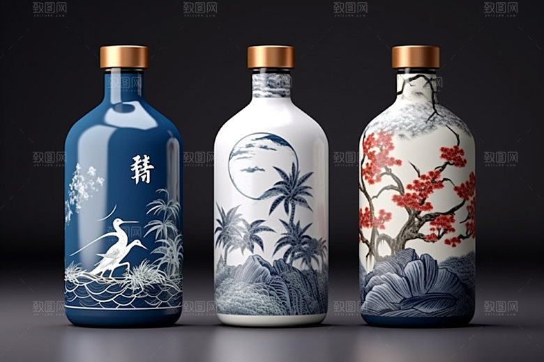 白酒酒瓶立体酒类模型