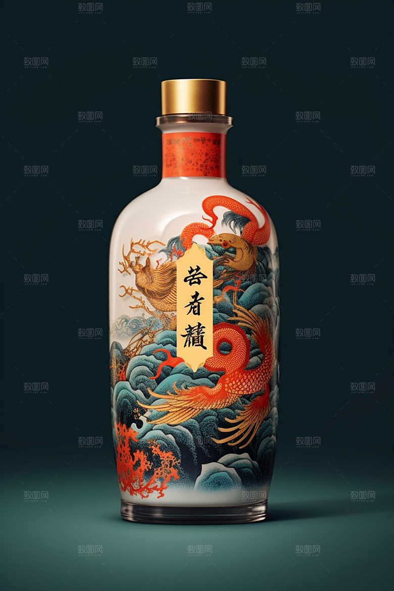 白酒酒瓶中国风酒类模型