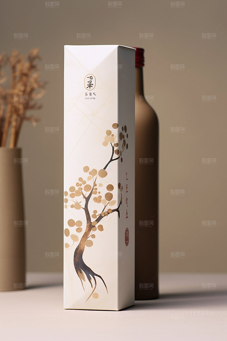 白酒酒瓶酒类包装设计模型