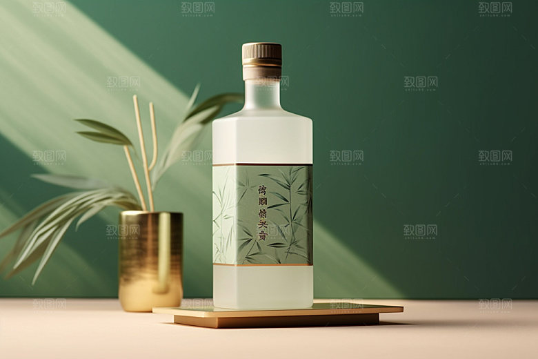 白酒酒瓶酒类中式模型