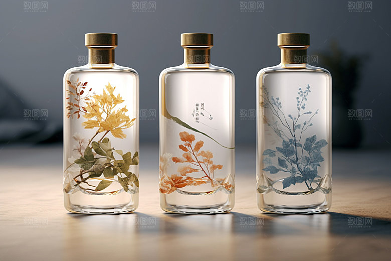 白酒酒瓶传统3D模型