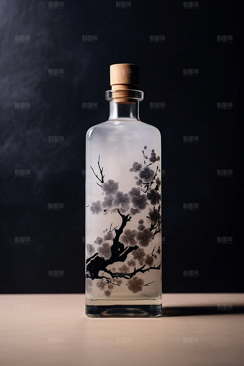 白酒酒瓶传统中式模型